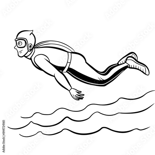 An illustration of a swimmer in the middle of a stroke.