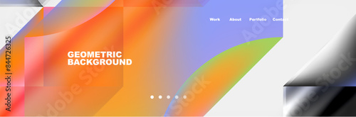 Colorful gradients with abstract geometric shapes. Vector Illustration For Wallpaper, Banner, Background, Card, Book Illustration, landing page