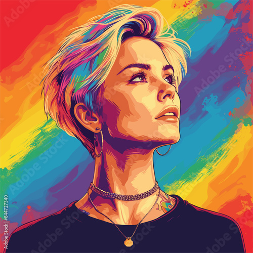 Valentines Day Card for LGBT Tattoo Girls with Faux Hawk