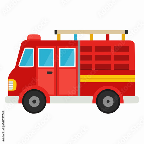 fire truck isolated on white