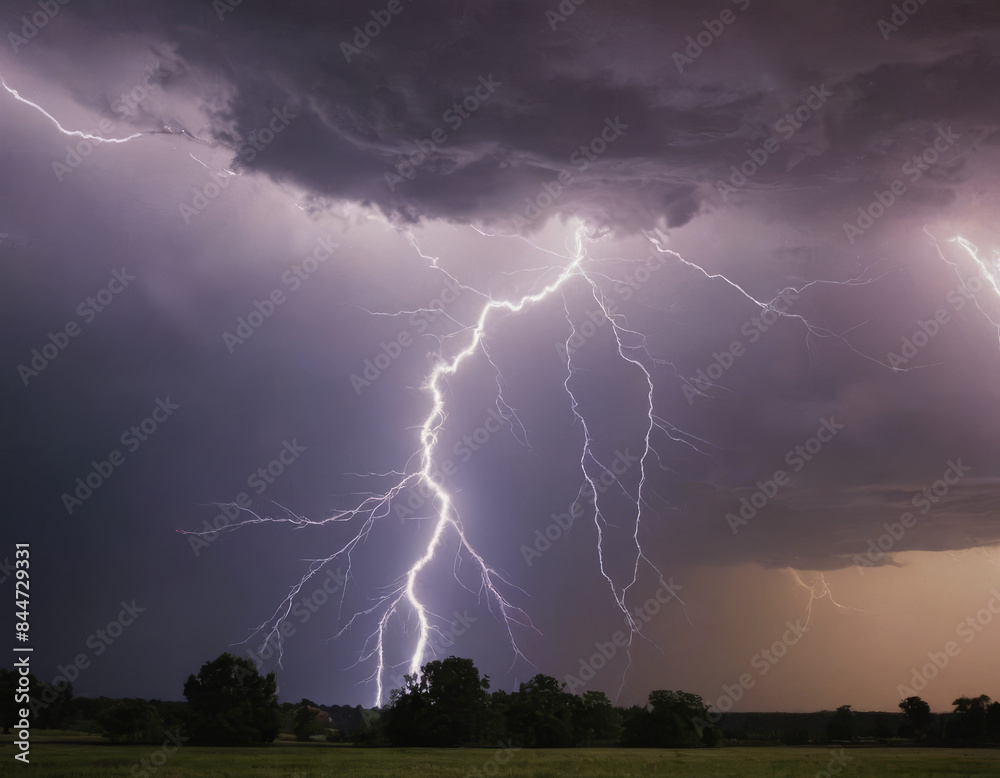 Un fulmine biforcato esplode dalle nuvole, creando un'immagine mozzafiato nel mezzo della notte.
Un fulmine biforcato esplode dalle nuvole, creando un'immagine mozzafiato nel mezzo della notte.
