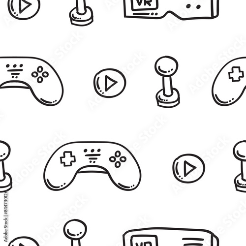 game icon seamless pattern in hand drawn style pattern background