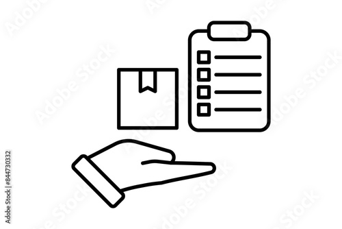 Goods receipt icon. icon related to supply chain. suitable for web site, app, user interfaces, printable etc. line icon style. simple vector design editable