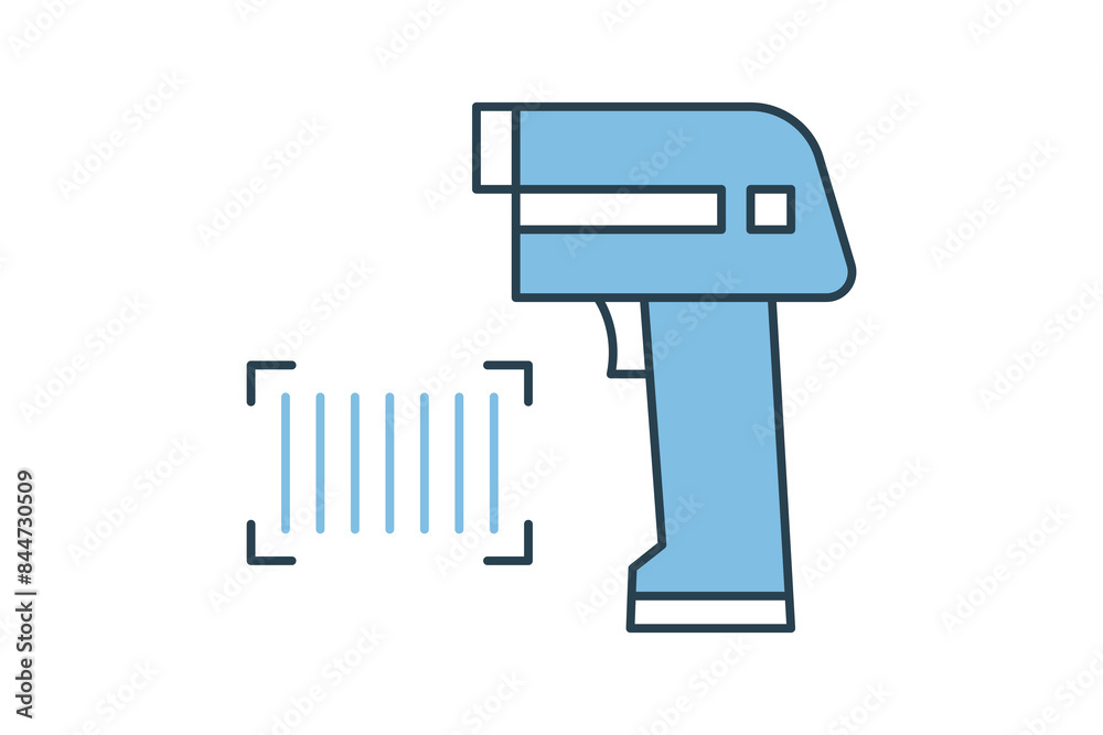 Barcode icon. icon related to supply chain. suitable for web site, app, user interfaces, printable etc. flat line icon style. simple vector design editable Barcode icon. icon related to supply chain. suitable for web site, app, user interfaces, printable etc. flat line icon style. simple vector design editable