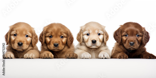 Dog on white background. Shelter pets, animals. Veterinary, zooclinic, goods for animals.