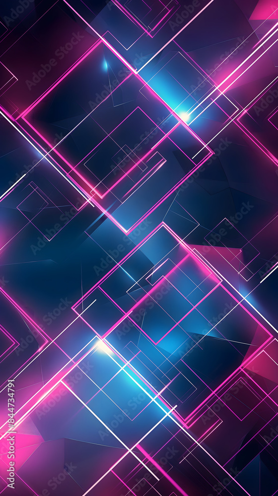 Futuristic Hexagonal Digital Wallpaper with Neon Lights