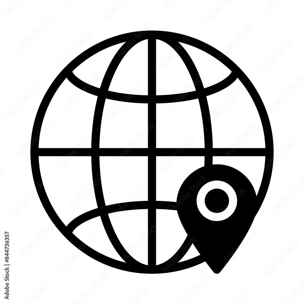 world icon or logo illustration outline black style world icon or logo illustration outline black style