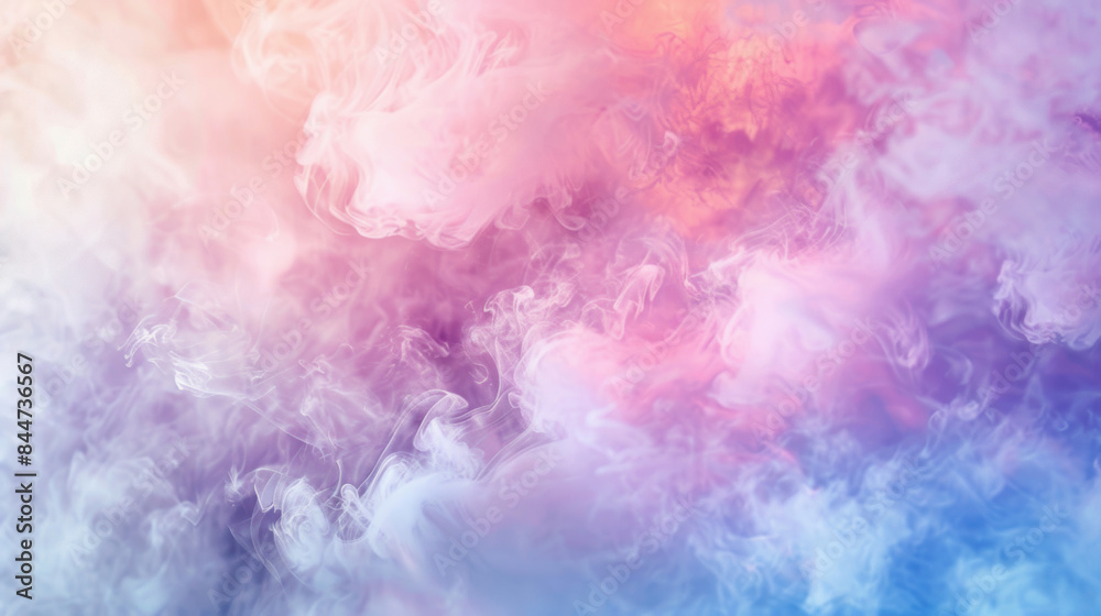 Fototapeta premium An abstract smoke background with a gradient of soft pastel colors, creating a dreamy atmosphere