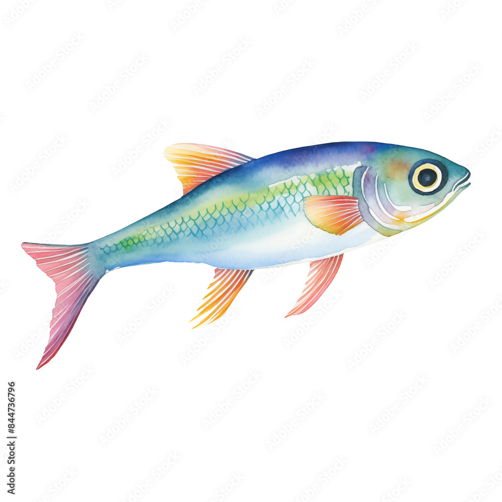 Anchovy fish watercolor Anchovy fish watercolor