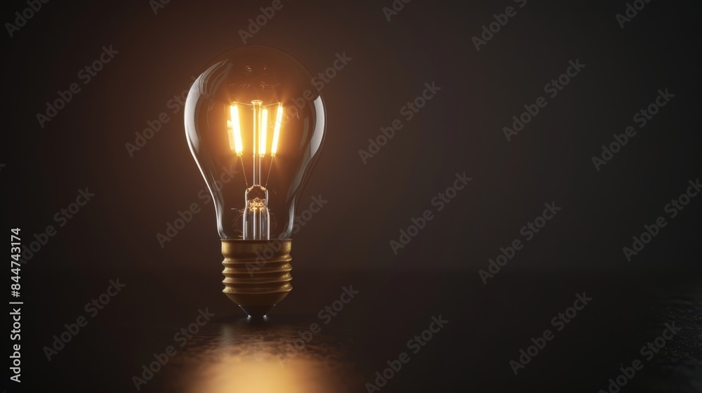 A light bulb on a table in a dark room, illuminating only its upper half A light bulb on a table in a dark room, illuminating only its upper half