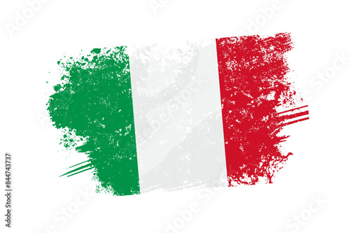 Italy flag with grunge effect - vector illustration