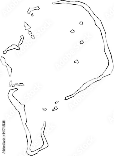 dot line drawing of funafuti island map. photo