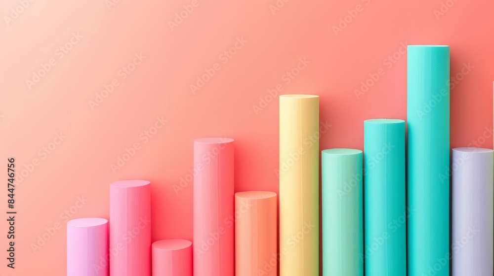 A colorful display of vertical bars, each in a different color A colorful display of vertical bars, each in a different color
