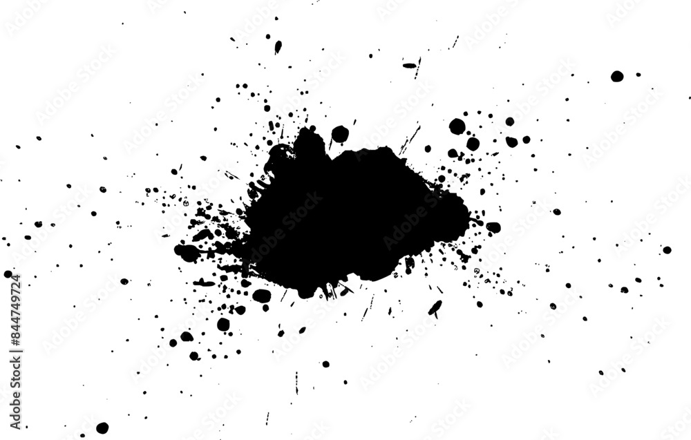 black ink brush splash splatter on white background black ink brush splash splatter on white background