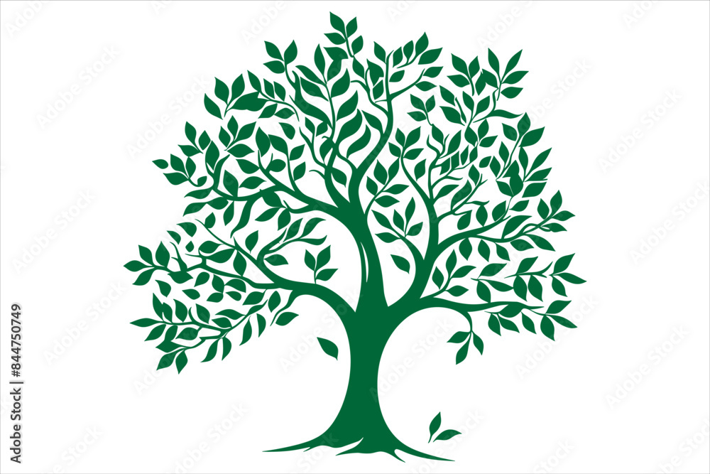 tree with leaves silhouette tree with leaves silhouette