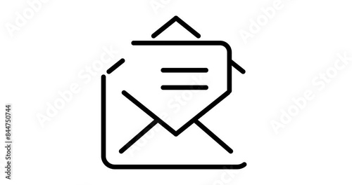 Mail animated outline icon with alpha channel. Mail 4k motion design animation for web, mobile and ui design