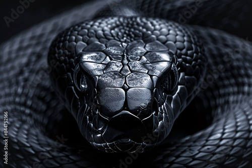 The head of a black mamba close-up