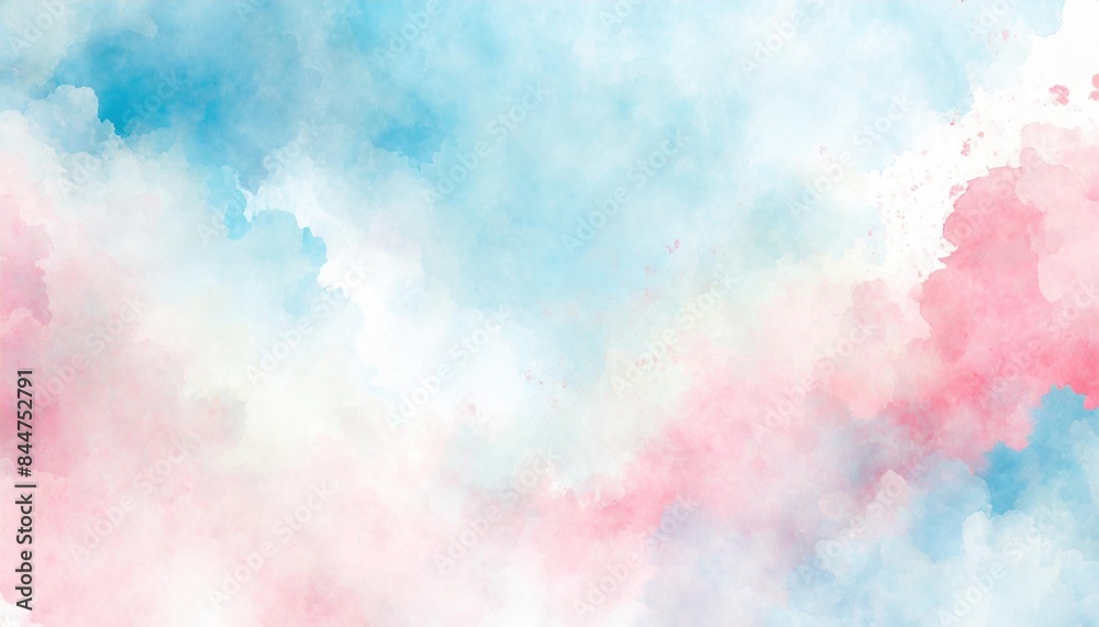 Artistic pink, blue and white watercolor background with abstract cloudy sky concept. Grunge abstract paint splash artwork illustration. Beautiful abstract fog cloudscape wallpaper. Artistic pink, blue and white watercolor background with abstract cloudy sky concept. Grunge abstract paint splash artwork illustration. Beautiful abstract fog cloudscape wallpaper.