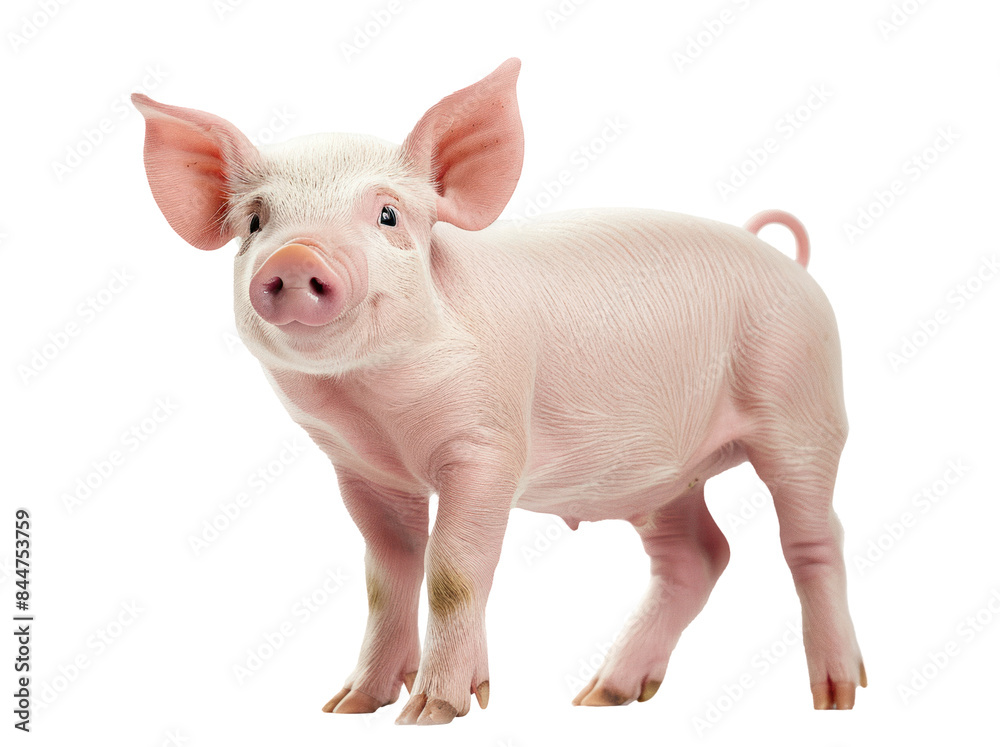 smiling baby piglet isolated on transparent background cutout, PNG file. template for artwork design. smiling baby piglet isolated on transparent background cutout, PNG file. template for artwork design.