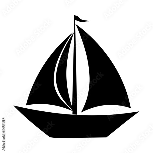 silhouette of sailboat on white 