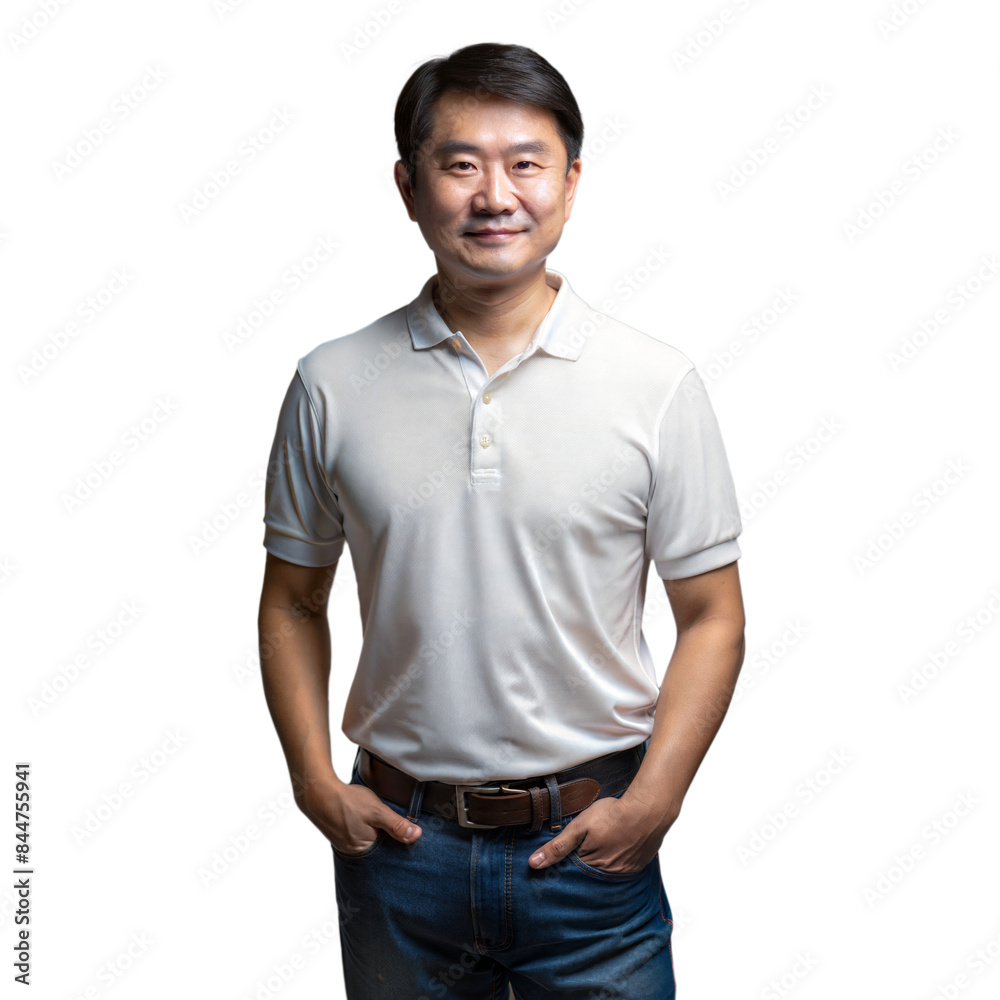 Confident man smiling in casual attire on transparent background Confident man smiling in casual attire on transparent background