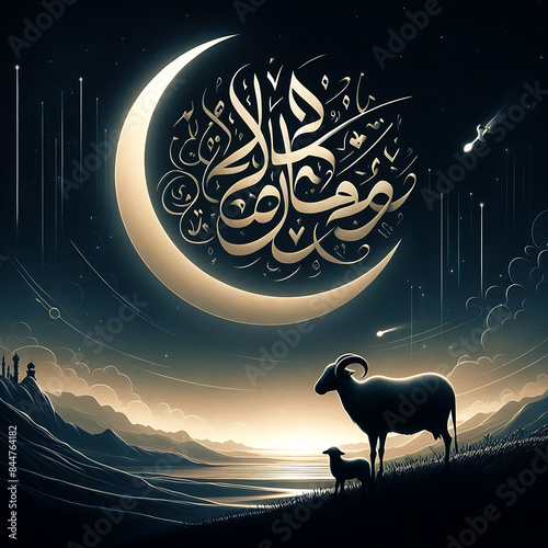 This beautiful Islamic 3d illustration is mainly made for great celebration Eid al Adha