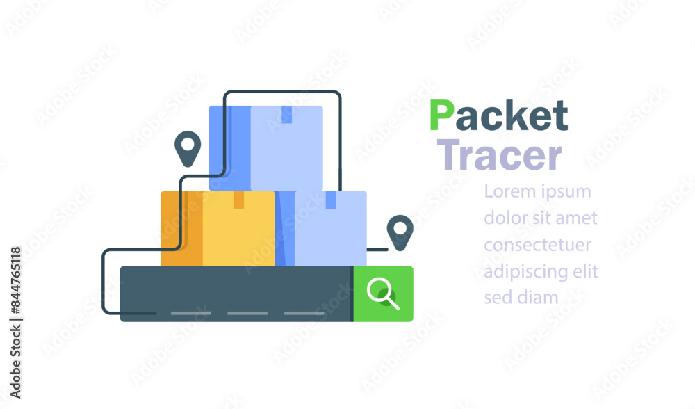 Parcel search concept,Find package box,search product Parcel search concept,Find package box,search product