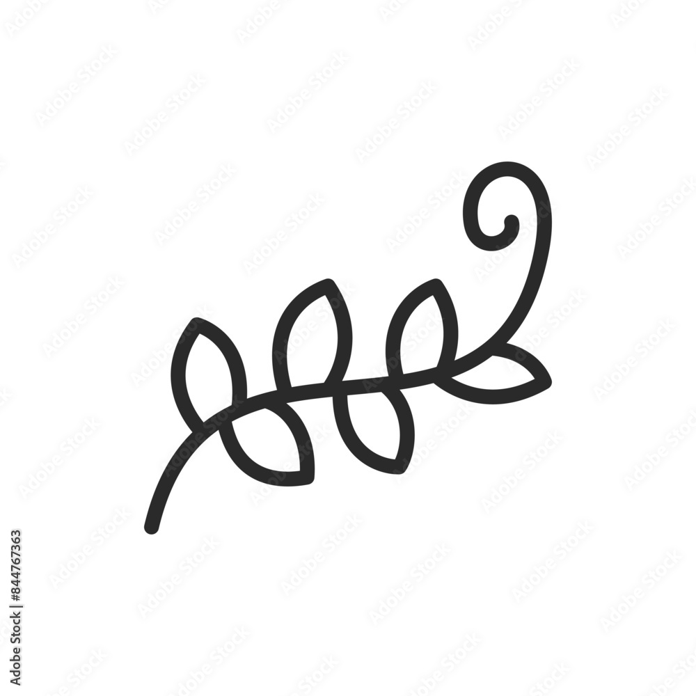 Vine leaf, linear style icon. growth and nature. Editable stroke width Vine leaf, linear style icon. growth and nature. Editable stroke width