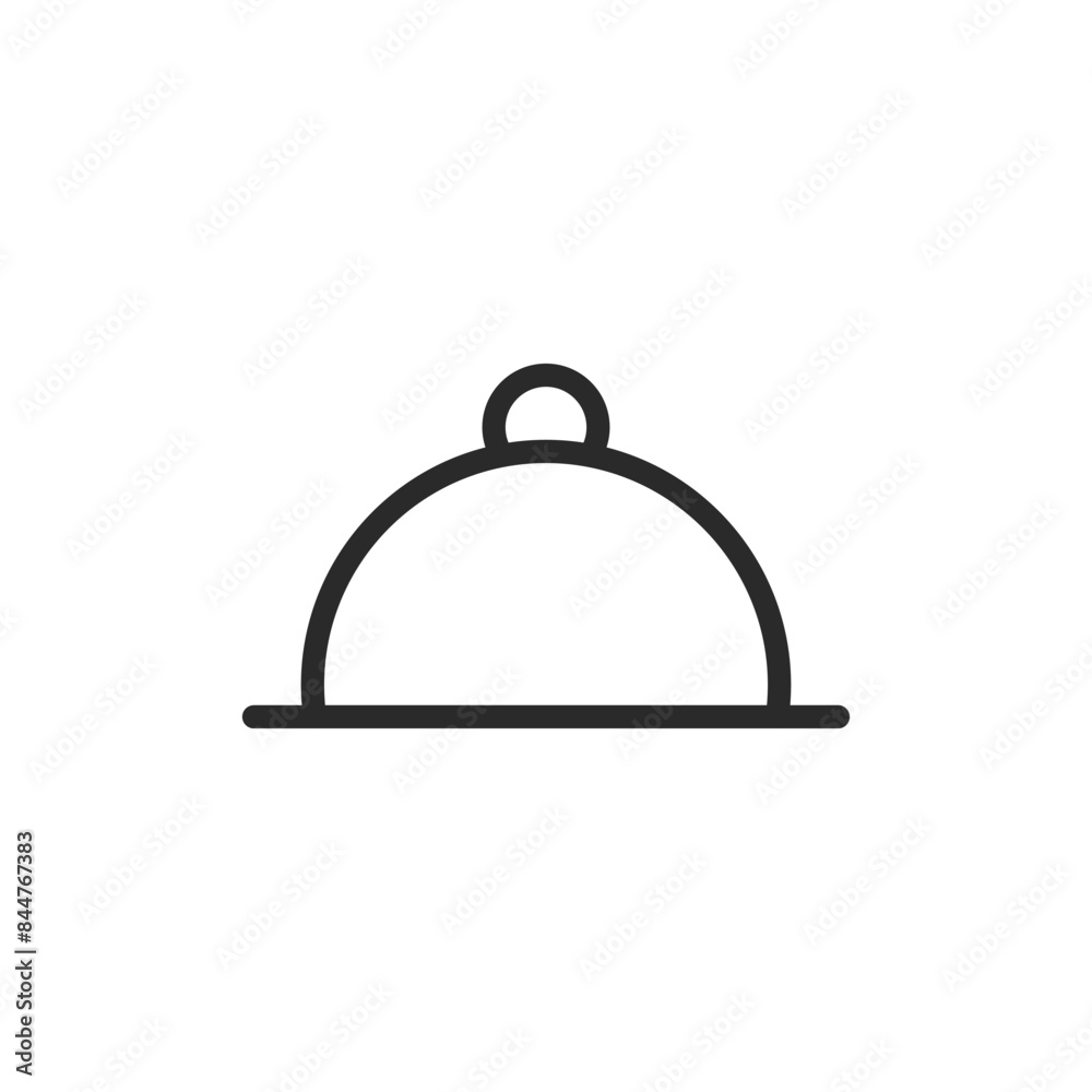 Food cloche, linear style icon. serving food and dining. Editable stroke width Food cloche, linear style icon. serving food and dining. Editable stroke width