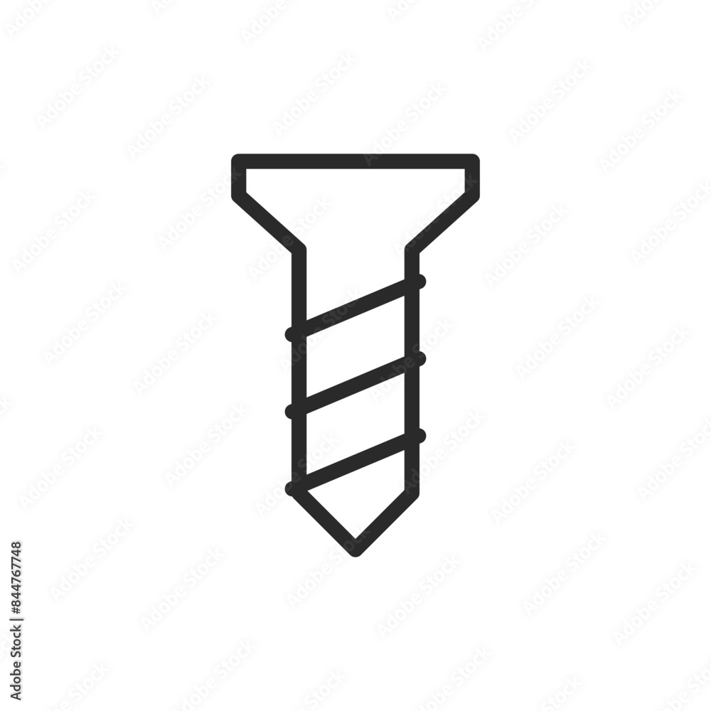 Self-tapping screw, linear style icon. Editable stroke width Self-tapping screw, linear style icon. Editable stroke width