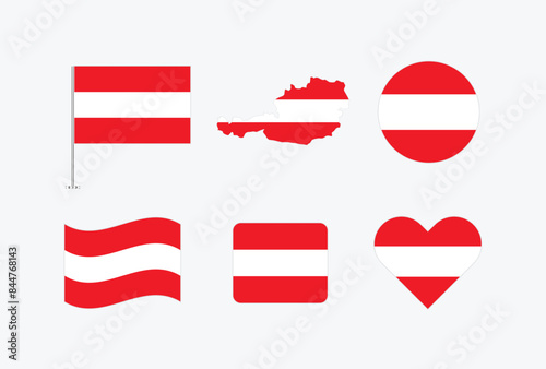 Free Download Vector Austria flag. Set of Austria Flags Collection. 
 - GFXLoad
