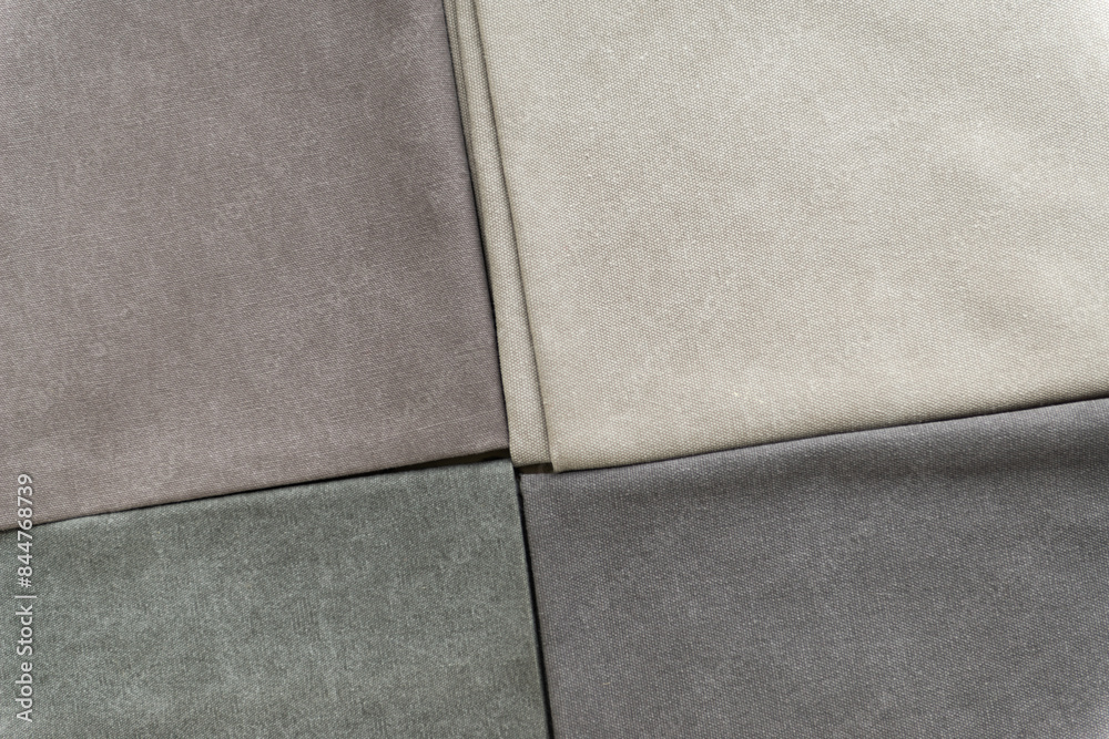 Fototapeta premium natural cotton fabric grey colours at sewing workshop