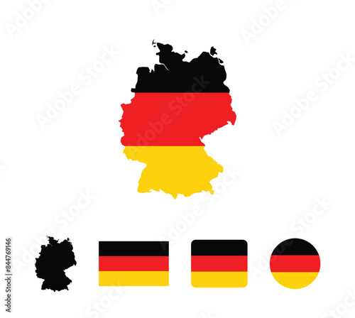 Vector Germany flag. Set of Germany Flags Collection. 
