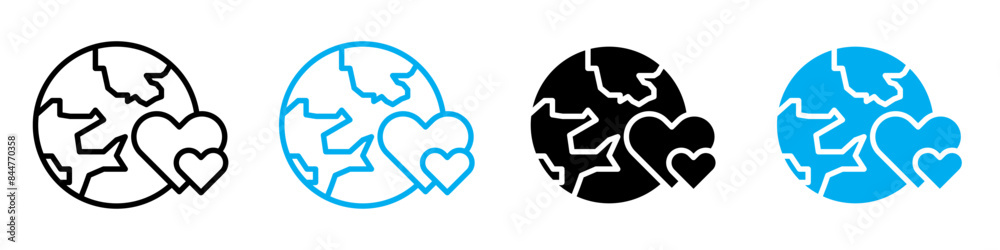Earth Love Heart Icon Ideal for Environmental and Love Themes Earth Love Heart Icon Ideal for Environmental and Love Themes
