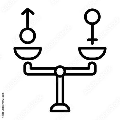 Gender Equality Vector Line Icon
