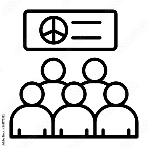 Demonstrator Vector Line Icon