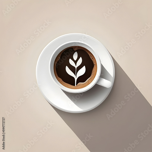 cup of coffee isolated on white background, vector ready for design 