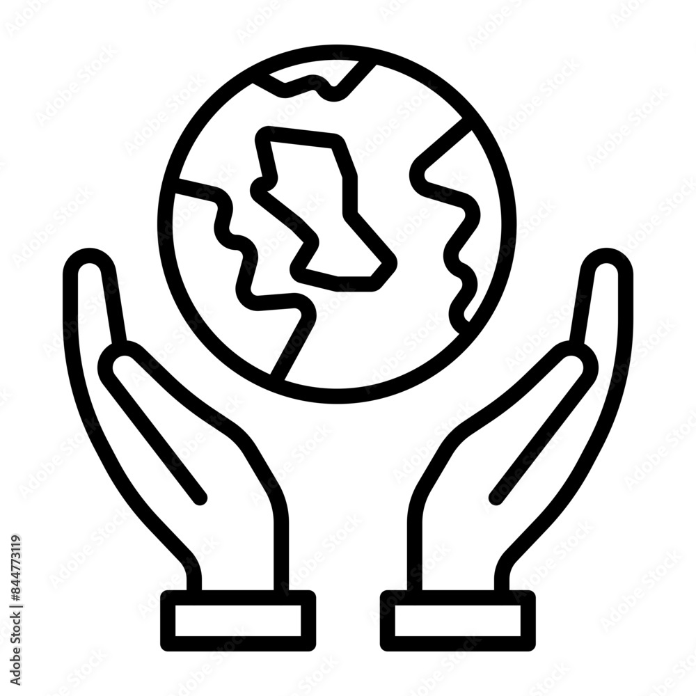 Save The World Vector Line Icon Save The World Vector Line Icon