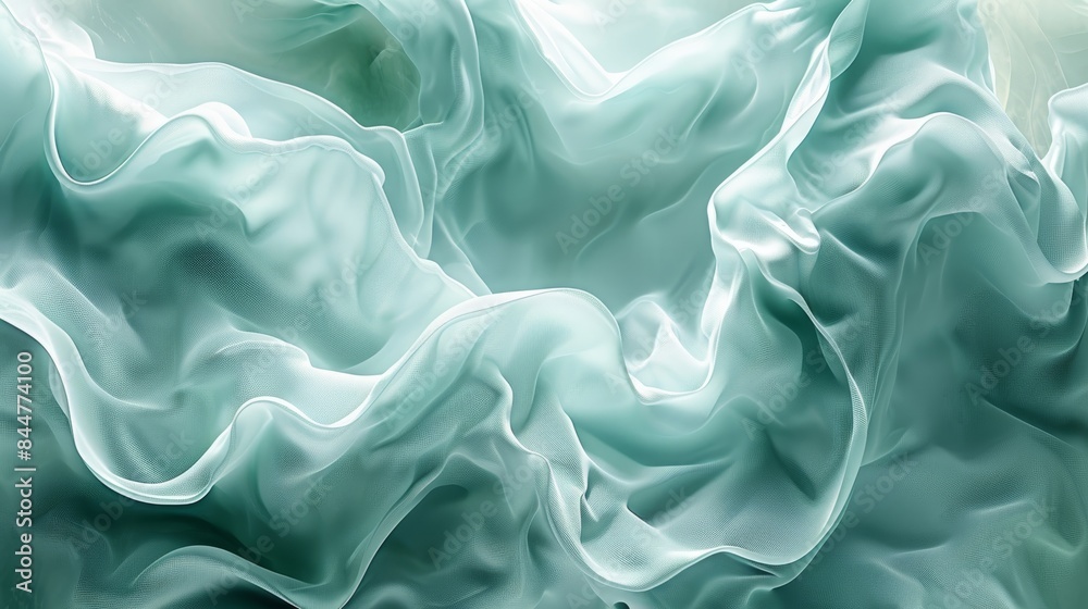 A blue and white fabric with a wave pattern A blue and white fabric with a wave pattern