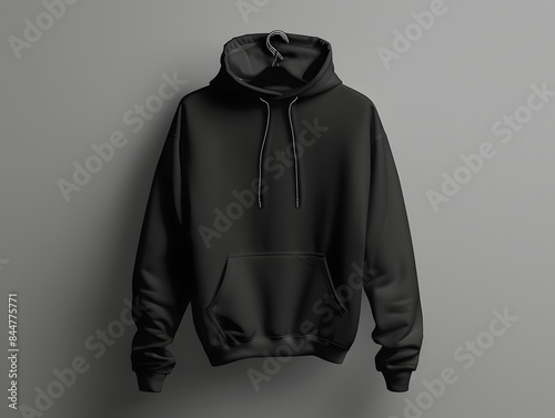 Blank black hoodie mockup