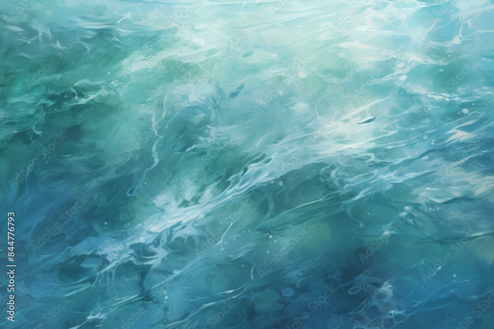Tranquil and peaceful abstract ocean waves texture in serene blue. Aqua. And turquoise tones. A watercolor artistic background with natural marine patterns. Perfect for meditation and therapy Tranquil and peaceful abstract ocean waves texture in serene blue. Aqua. And turquoise tones. A watercolor artistic background with natural marine patterns. Perfect for meditation and therapy