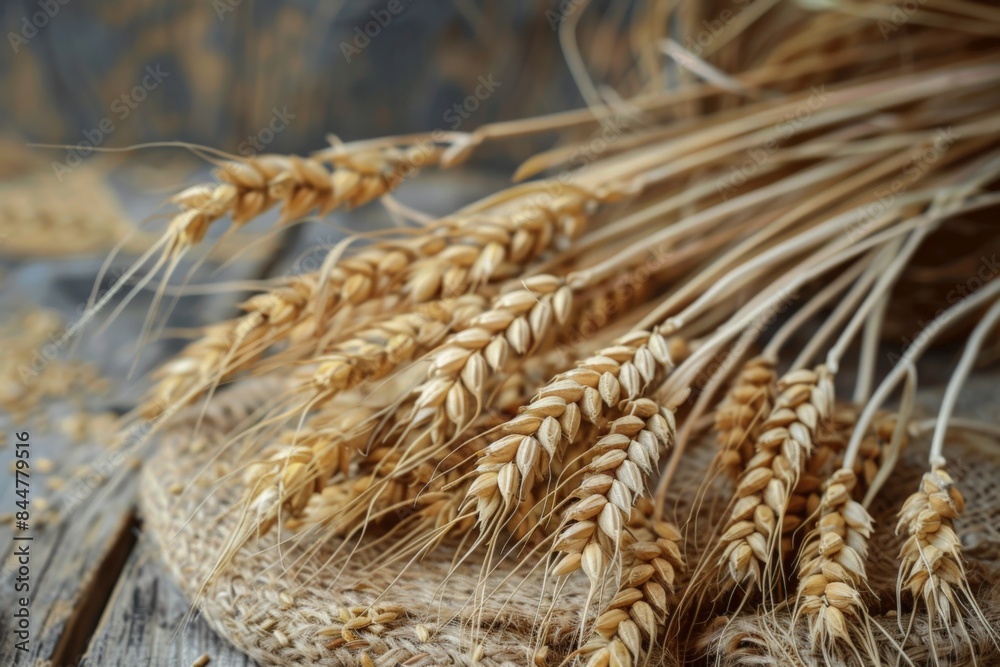 Wheat ears. The concept of a good harvest and baking bread Wheat ears. The concept of a good harvest and baking bread