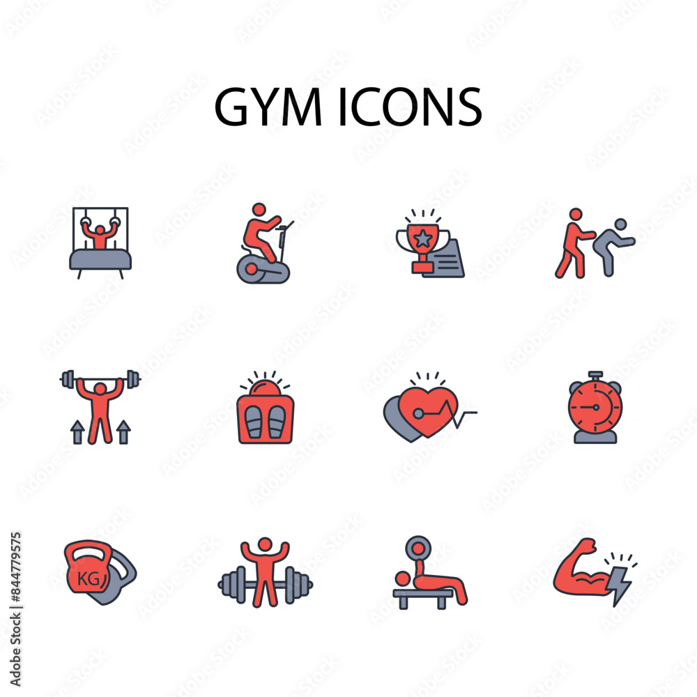 Gym and fitness icon set.vector.Editable stroke.linear style sign for use web design,logo.Symbol illustration. Gym and fitness icon set.vector.Editable stroke.linear style sign for use web design,logo.Symbol illustration.