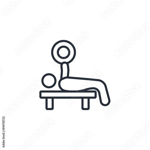 bench press icon. vector.Editable stroke.linear style sign for use web design,logo.Symbol illustration.