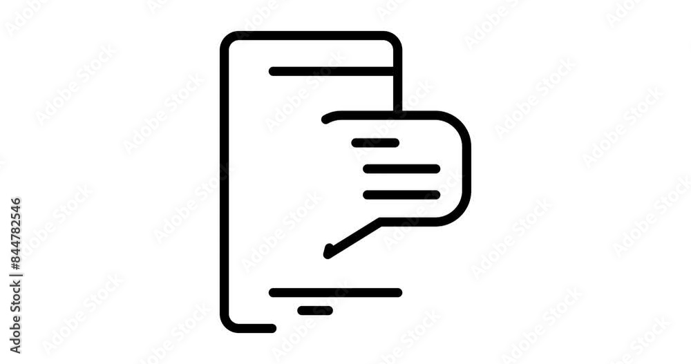 Phone message animated outline icon with alpha channel. Phone message 4k motion design animation for web, mobile and ui design Phone message animated outline icon with alpha channel. Phone message 4k motion design animation for web, mobile and ui design