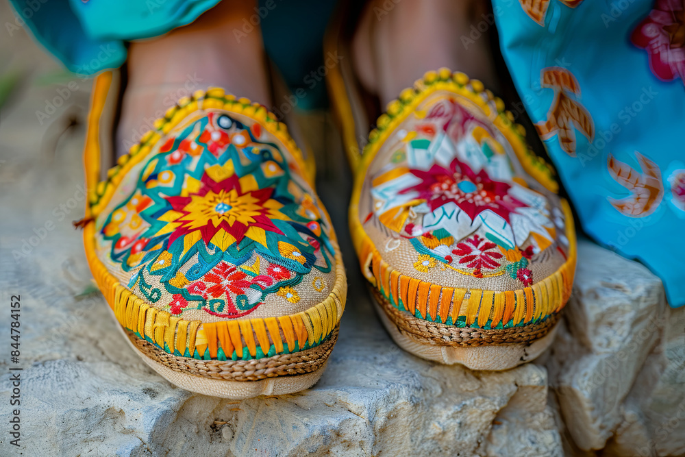 Serbian traditional folk costume traditional footwear - slippers
