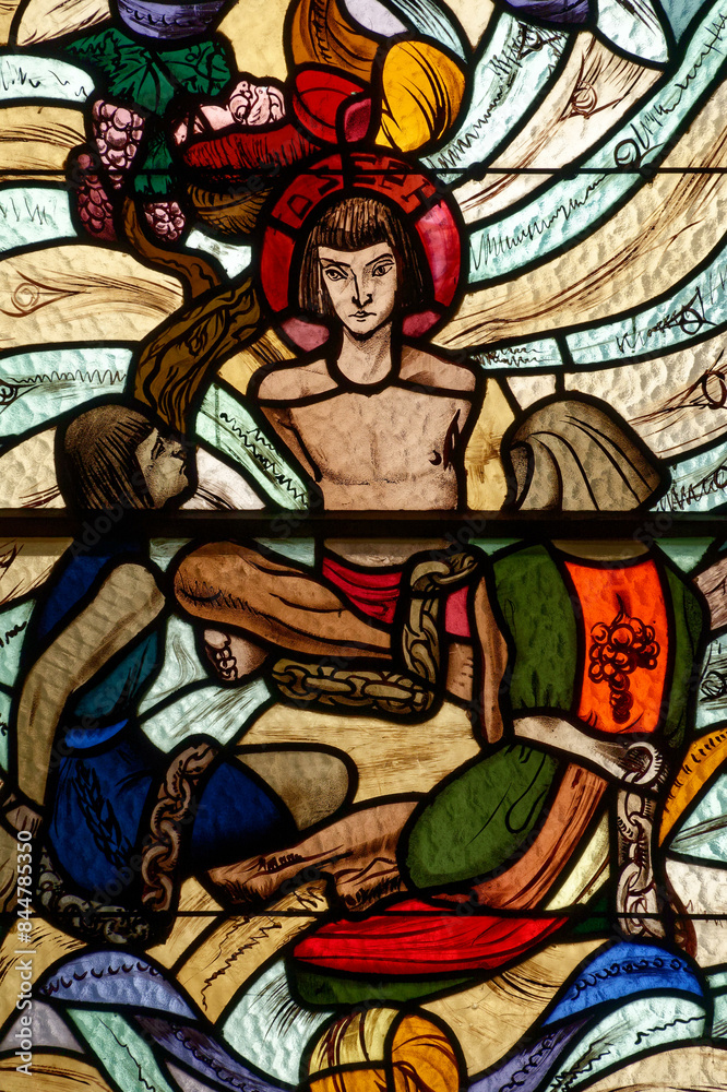 Fototapeta premium Bible : Bible: Joseph, prisoner in Egypt. Bible : Joseph, prisonnier en Egypte. Annecy - France