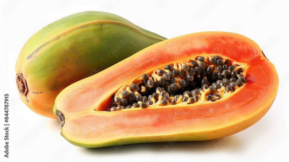 Papaya Fruit on White Background Papaya Fruit on White Background