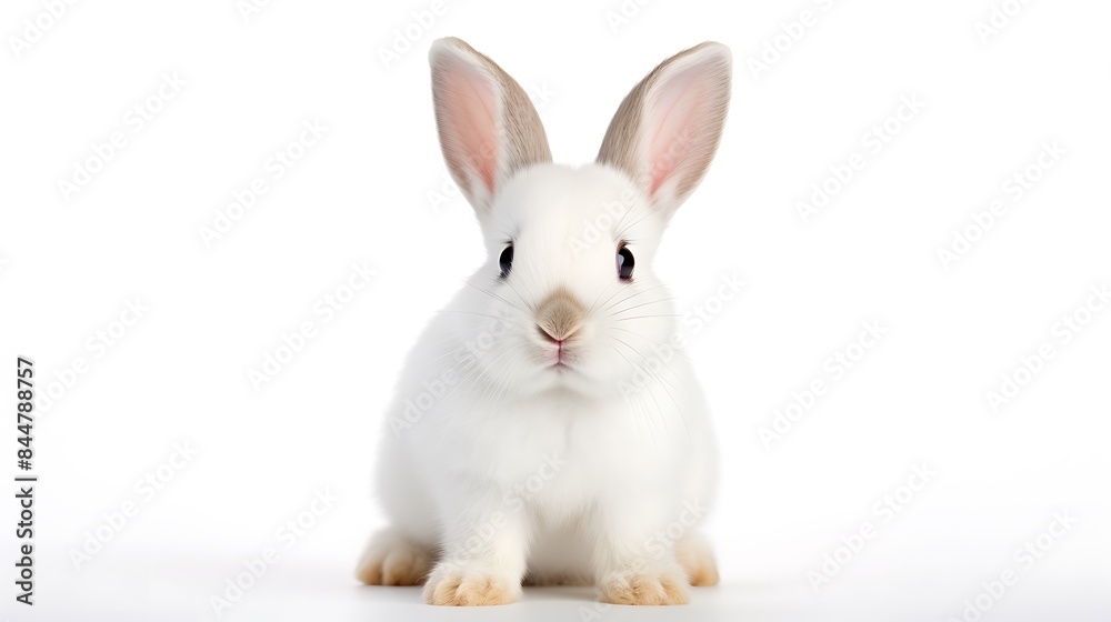 Fototapeta premium white rabbit isolated on white