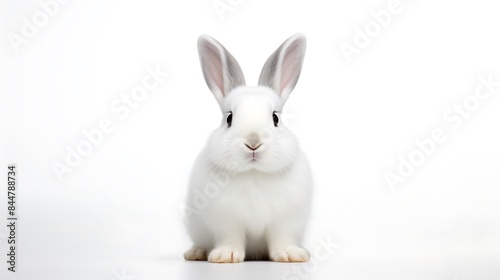 white rabbit on white background © syedfahad
